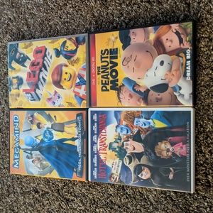 4 DVD Bundle: Megamind, Lego Movie, Hotel Transylvania & Peanuts Movie 🍿